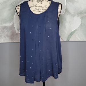 Juicy Couture studded navy blouse